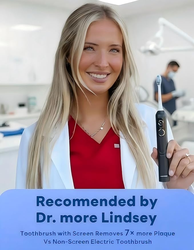 Electric Toothbrush with AI Smart Screen for Adults Kids Teens | 150-Day Battery Real-Time Brushing Map | Whitening Mode 3-Min Timer Travel Case | Family Sonic Toothbrush (G5S Blue)