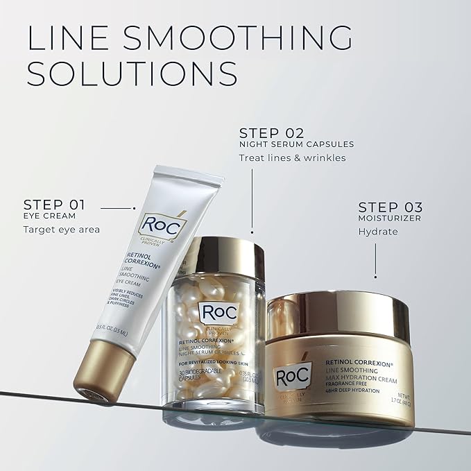 RoC Retinol Correxion Max Hydration Anti-Aging Daily Face Moisturizer with Hyaluronic Acid Fragrance-Free Oil Free Skin Care 1.7 Ounces (Packaging May Vary)