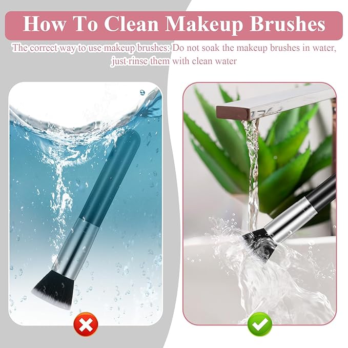 20 Pcs Flat Top Foundation Brush Makeup Brushes Blush Brush Liquid Foundation Brush for Liquid Cream Powder Blending Buffing Stippling Face Makeup Tool