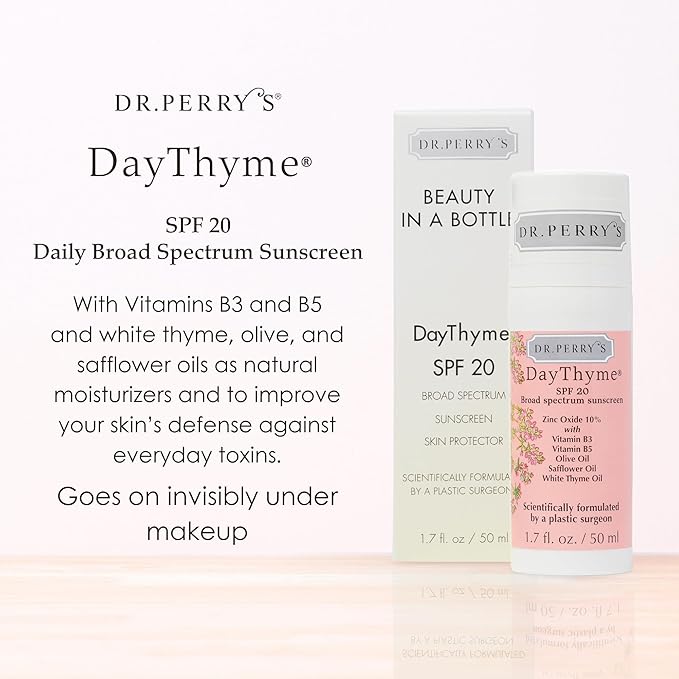 Dr. Perry?™s DayThyme SPF 20 Daily Broad Spectrum Sunscreen with Zinc Oxide and Vitamins B3 B5