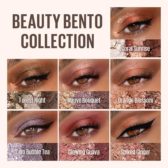Kaja 3 Colors Eyeshadow - Beauty Bento 19 Forest Night | Mosaic Chrome Shimmer Matte finish Cruelty free K-Beauty Mini Palettes Easy Finger Blendable Glitter High Pigmentation 0.03 Oz
