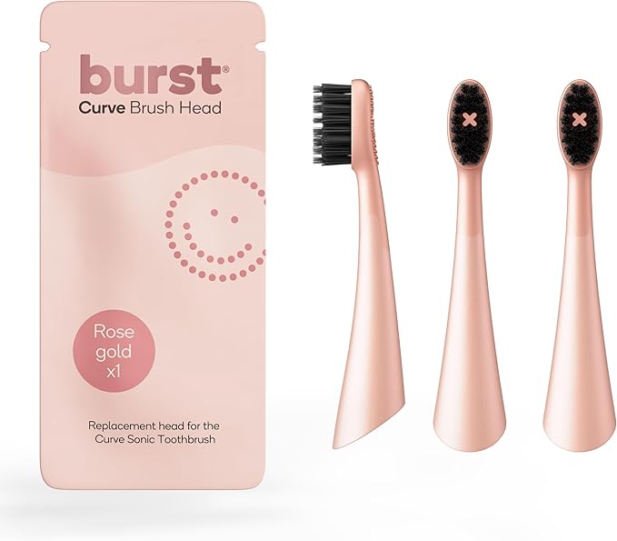 BURST Replacement Heads for Curve Sonic Electric Toothbrush (3 Pack/Rose Gold)