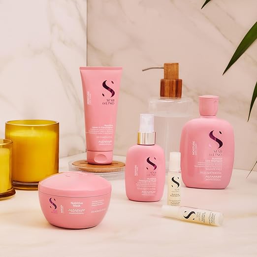 Alfaparf Milano Semi Di Lino Moisture Nutritive Mask for Dry Hair - Safe on Color Treated Hair - Sulfate Paraben and Paraffin Free - Professional Salon Quality