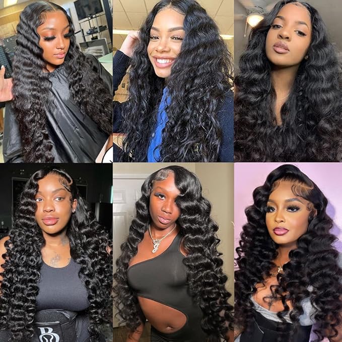 Loose Deep Wave Brazilian Virgin Hair Bundles With Closure - Wet and Wavy Human Hair With 44 Free Part Closure - Loose Deep Curly Bundles 20 22 24+18 Inch