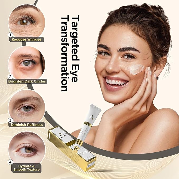 Retinol Eye Cream for Dark Circles and Puffiness ? Hydrating Eye Serum for Wrinkles and Fine Lines Anti-Aging Under eye Cream for Women 0.71 fl oz