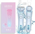 Dusk Razor for Women - Silky Glide Pro 3.0 Razor 2 in 1 Electric Shaver Razors Ipx7 Waterproof Women's Bikini Trimmers Wet or Dry(Blue)