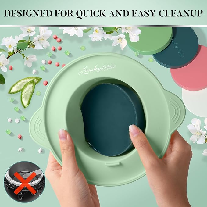 LANSLEYWAX Digital Waxing Kit for Women Men - Green Waxing Machine with 39 Accessories - Hard Wax Kit for Arms Legs Brazilian Bikini Facial Sensitive Skin Wax Warmer Hair Removal for Home/Salon Use