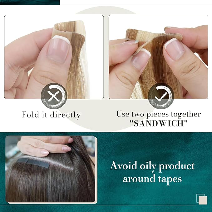 RUNATURE Tape in Hair Extensions Human Hair Straight Color Purple Hair Extensions Tape in Extensions for Long Hair Remy Natural Hair for Highlights Soft Silky Tape Ins 20 Inch 50g 20pcs