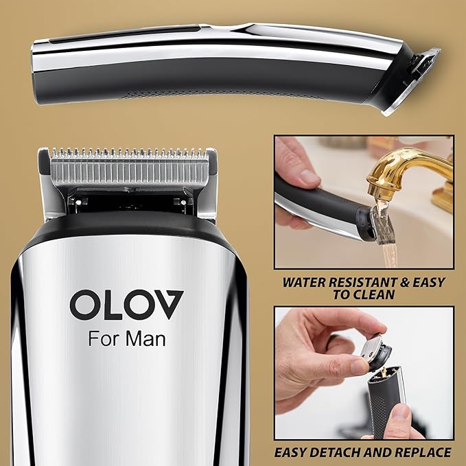Beard Trimmer 21 Piece Mens Grooming Kit for Beard &amp Mustache Trimming Electric Shaver Nose Hair Trimmer Cordless Hair Clippers Waterproof Silver