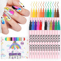 EBANKU 24 Colors Waterborne acrylic ink Nail Art Pens Set 0.7MM Nail Polish Pens Quick-Drying Acrylic Paint Pen Point Dotting Liner Pen Nail Drawing Painting Manicure Tools for 3D Salon Home Nail DIY