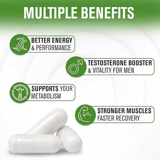 NaturalSlim Natural Testosterone Booster for Men - Male Enhancing Supplement with Ginkgo Biloba L Arginine Zinc Vitamin B3 &amp Testofen for Energy Muscle Builder &amp Metabolism - 180 Capsules