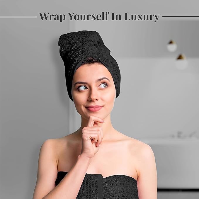 Tens Towels Pack of 4 Extra Large Bath Towels 30 x 60 Inches 100% Cotton Larger &amp Lighter Weight Quicker to Dry Super Soft and Absorbent Perfect for Bathroom Black