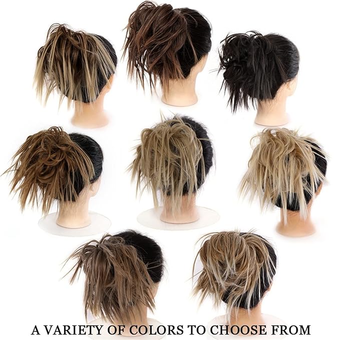 SONGCHAO Fake Hair Bun Messy Bun Hair Slice Ponytail Hair Extensions with Elastic Rubber Band Synthetic Fluffy Bun Women Wig Hair Bun Hair Accessories (Color : 003)