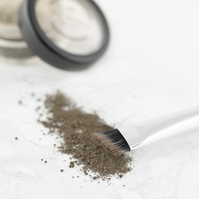 Natural Eyebrow Powder Eyebrow Kit ? Mica Brow Powder Eyebrow Makeup Kit with Professional Angled Eyebrow Brush ? 10 Natural Shades ? No Parabens or Chemicals ? Eyebrow Shaper Kit by NuBeauti