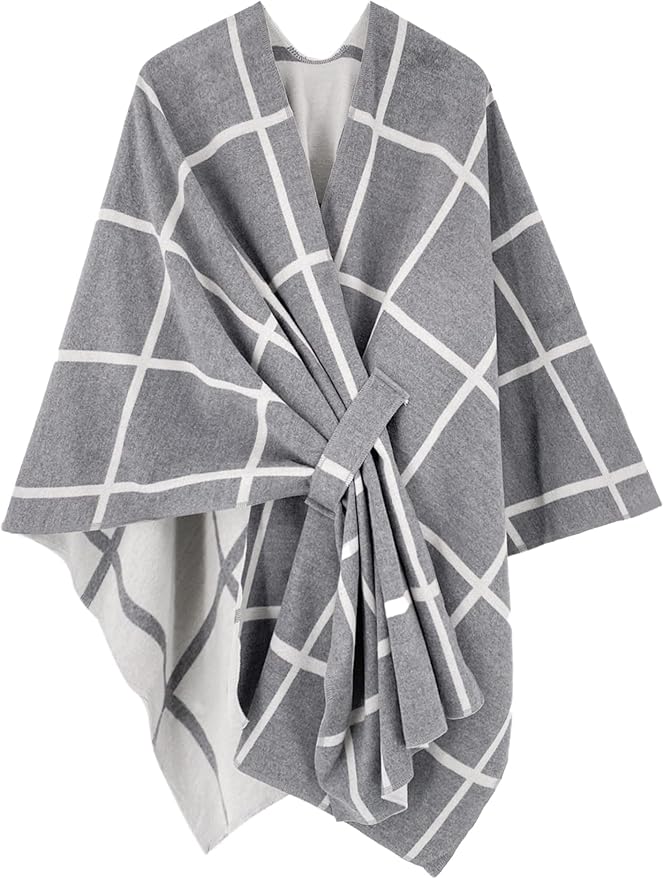 Moss Rose Women's Shawl Wrap Poncho Ruana Cape Open Front Cardigan Shawls for Fall Winter