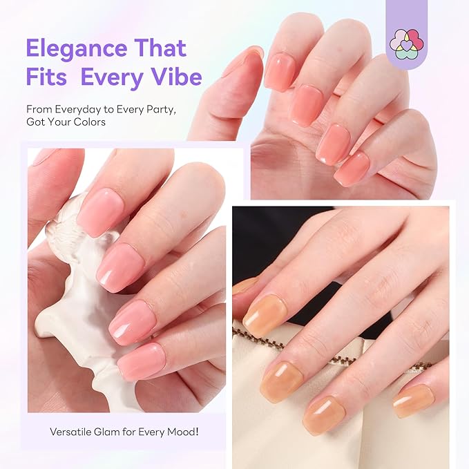 SAVILAND Color Artistry Nail Polish Set: 12 Colors Sheer White Nudes Pink Nail Polish Air Quick Dry Fingernail Polish 12-Free Nail Lacquer DIY Manicure Gift for Girls Women