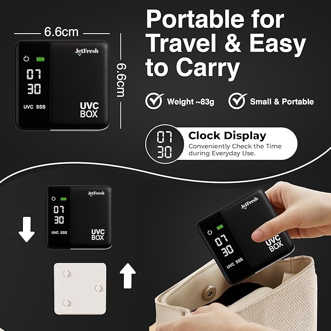 UV Toothbrush Sanitizer Holder &amp Cleaner with LED Clock Display &amp Hot Air Drying ? Wall-Mounted UV Tooth Brush Holder for Bathroom Decor Travel Use Rechargeable Portable Design Fits All Bru