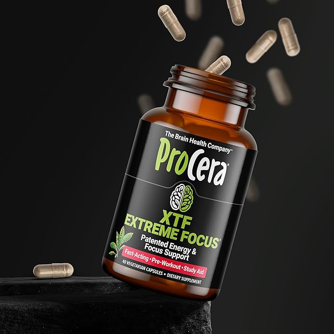 Procera XTF - Perfect Study Aid - Immediate Results - Improved Focus &amp Memory Retention - Increased Oxygen &amp Blood Flow - Mental Clarity - Energy Boost - Slow Cognitive Decline - 40 Count