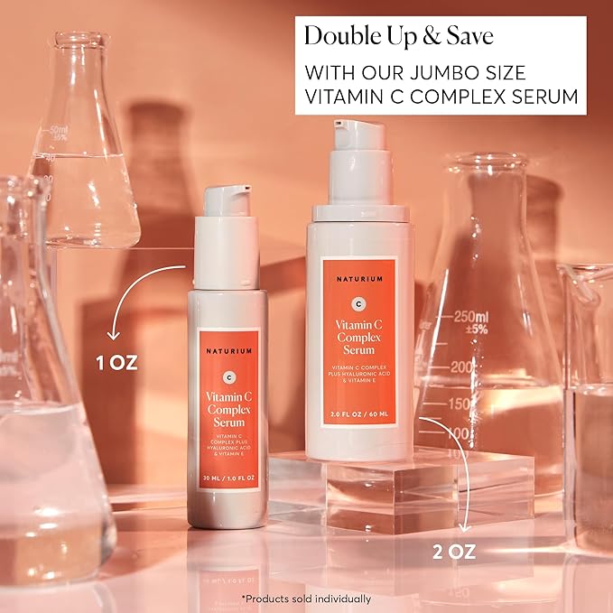 Naturium Vitamin C Complex Face Serum Anti-Aging Facial Treatment with Hyaluronic Acid &amp Vitamin E 1 oz