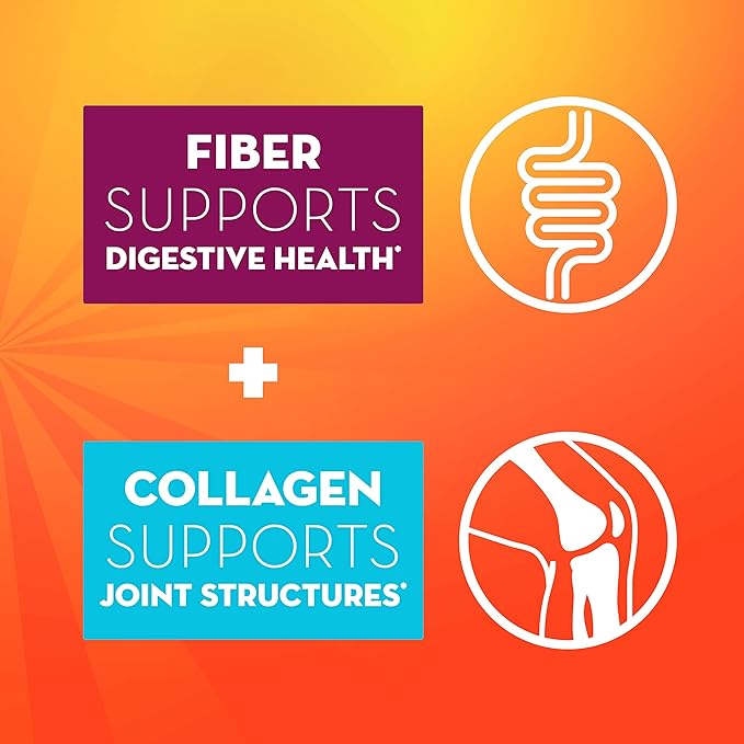 Metamucil Daily Fiber + Collagen Psyllium Husk Powder Plant Based Fiber Supplement Sugar-Free with Stevia 3-in-1 Fiber Supplement for Digestive Health Orange Flavored 90 Doses