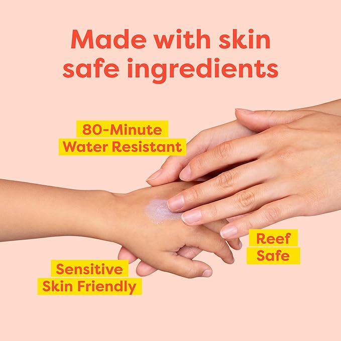 Hiya SPF40 Kids Mineral Sunscreen - 100% Mineral &amp Reef-Safe - Sunscreen with 80-Minute Water Resistance - Pediatrician-Approved Sunblock for Kids and Toddlers