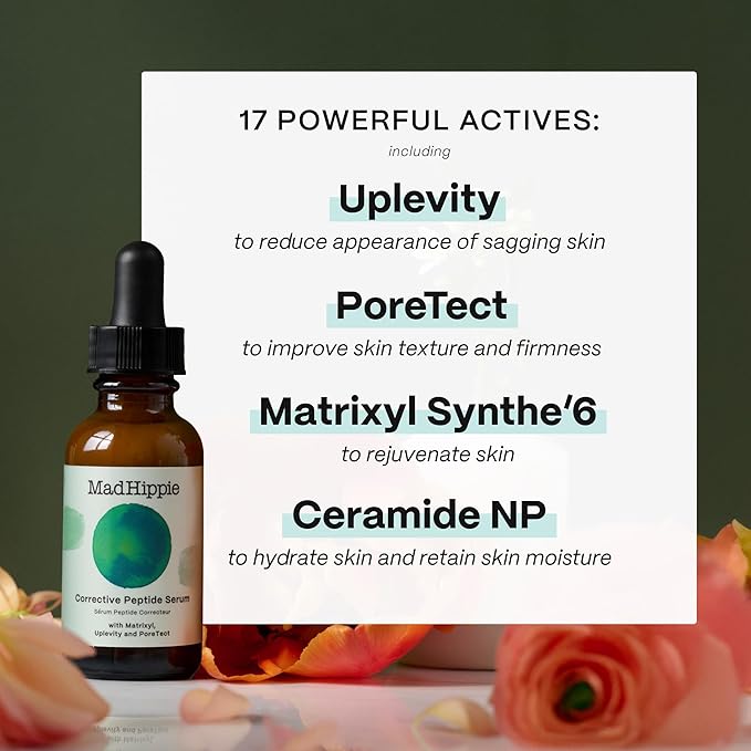 Mad Hippie Corrective Peptide Serum for Face ? Skin-Tightening Collagen Peptides Anti-Wrinkle Essentials 1.02 Fl Oz