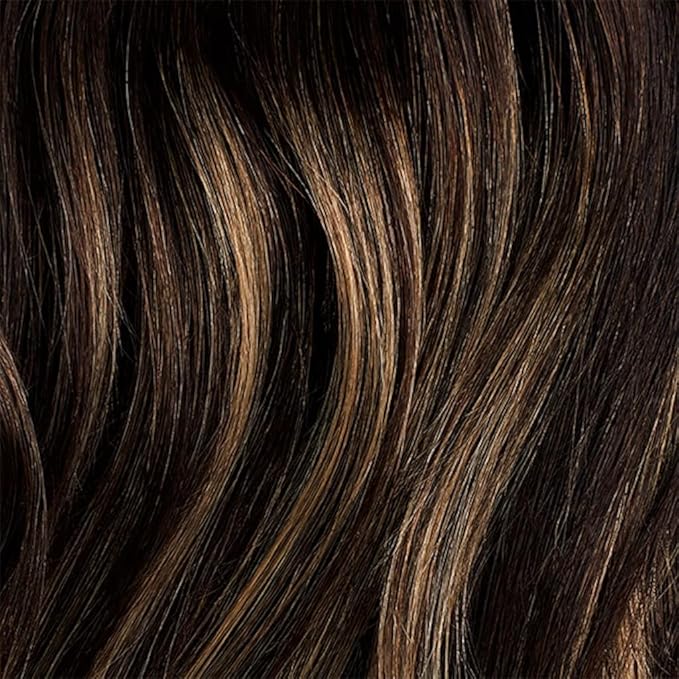 Luxy 100% Remy Human Hair Extensions for Thin Hair Thinning Hair Fill-Ins ? 6 Seamless Wefts Multi-Dimensional Color Blend - Natural-Looking Volume &amp Coverage 95 grams 20 Dark Brown Balayage