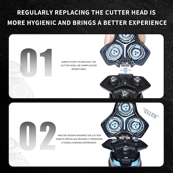 SH71/50 Shaving Heads Compatible with Phili*s Shavers Series S5000 (S5XXX)S7000 (S7XXX) for SH60/70 and SH70/70 (Silver)