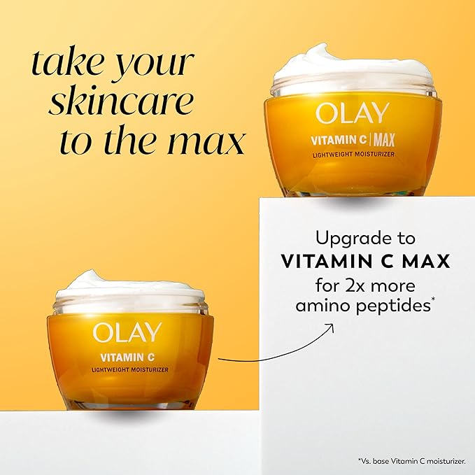 Olay Vitamin C Face Moisturizer Brightening Cream for Women Instant Hydration Evens Tone Dark Spot &amp Hyperpigmentation Reduction Glowing Skin Care - Niaciniamide Lactic Acid 1.7 Oz