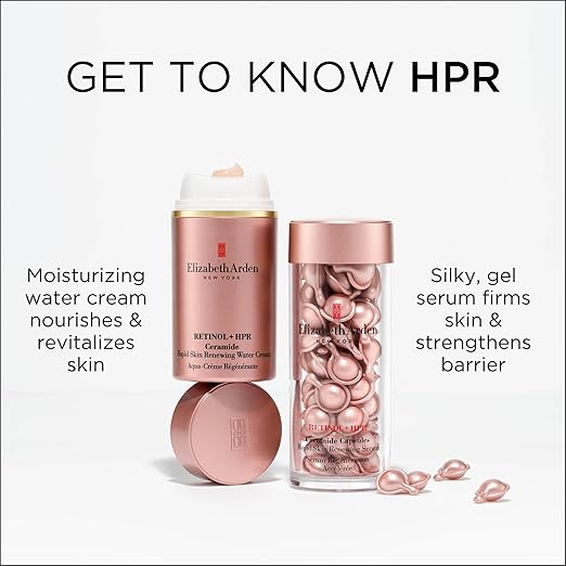 Elizabeth Arden Retinol + HPR Ceramide Rapid Skin Renewing Anti-Aging Face Serum Capsules Fine Lines &amp Wrinkles Treatment Skincare Gift for Women