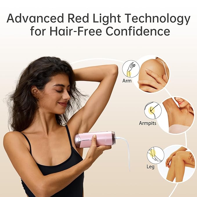 Ice Cooling IPL Home Use Hair Removal Device Laser Hair Removal Machine Painless Epilator for Women Men 3 Energy Levels &amp 2 Modes Face Body Use with Razor &amp Glasses