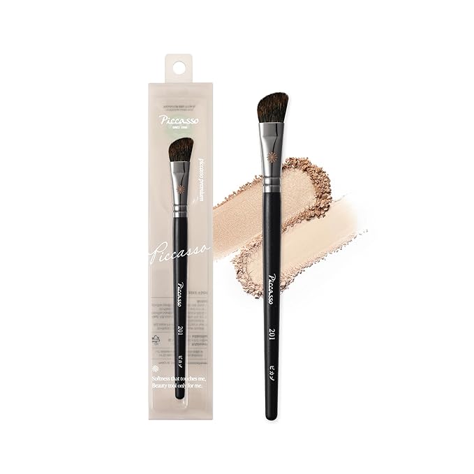 Piccasso 201 Nose Shading Brush ? Soft Hair Makeup Brush for Nose Shaper and Face Makeup Small Angled Brush for Precise Contouring and Blending Korean Professional Beauty Tool for Daily Use