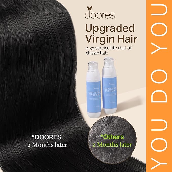 DOORES Human Hair Extensions Clip in 5pcs 85g Dark Brown 22 Inch Clip in Hair Extensions Natural Remy Hair Extensions