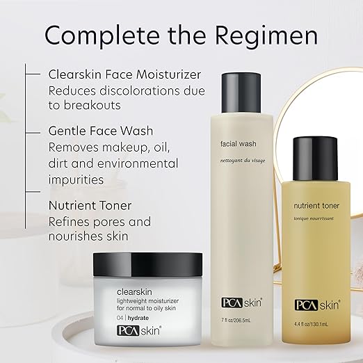 PCA SKIN Clearskin Lightweight Face Moisturizer for Oily Skin Daily Hydrating Facial Moisturizer for Oily Acne-Prone and Sensitive Skin Quick Absorbing Reduces Discolorations 1.7 oz Jar