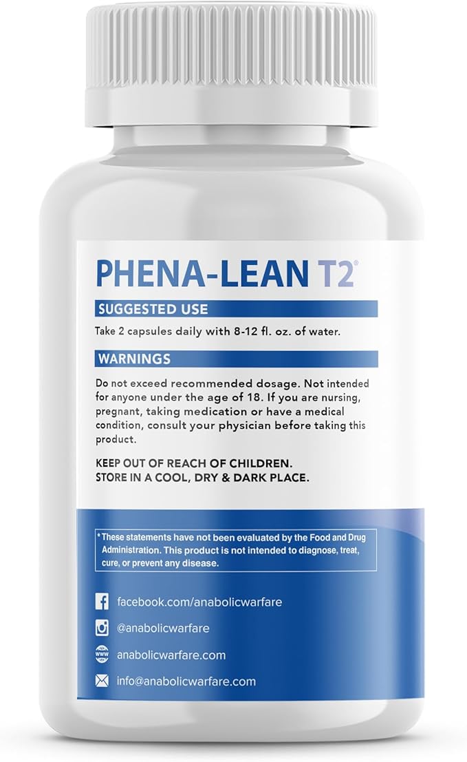 Anabolic Warfare Phena-Lean??T2 Premier Supplement from Thermogenic Body Composition Supplement ? Non-Stimulant ? 60 Capsules*