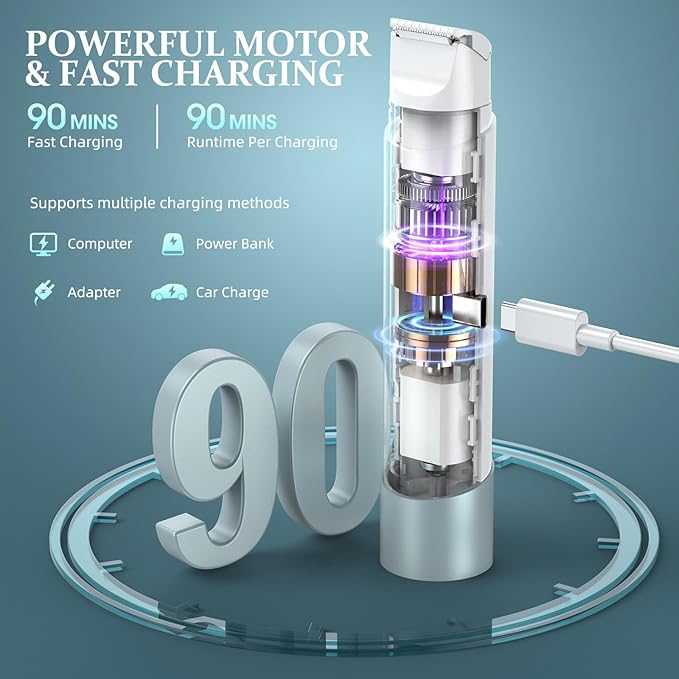 Bikini Trimmer for Women Dual Head Face Shaver Body Hair Trimmmer IPX7 Waterproof Womens Electric Razor for Legs Lake Green