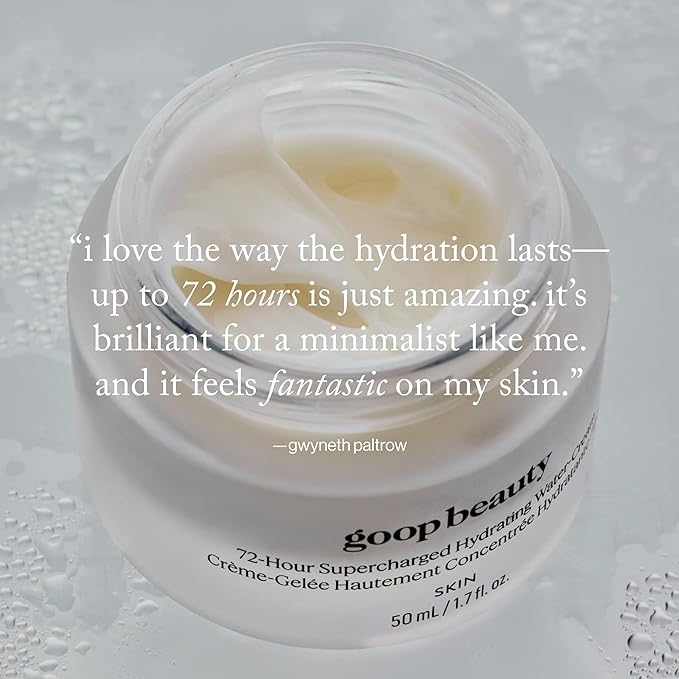 goop Beauty 72-Hour Hydrating Water Cream | Matte Moisturizer for All Skin Types | Niacinamide &amp Fermented Astragalus Root | Hydrating Face Lotion to Plump Firm &amp Reduce the Look of Pores | 1