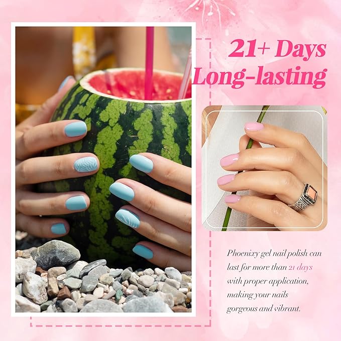 phoenixy 40 PCS Gel Nail Polish Kit 36 Colors Gel Nail Polish Set with Base Top Coat Pink Blue Red at Home Nail Kit Christmas Gifts for Women