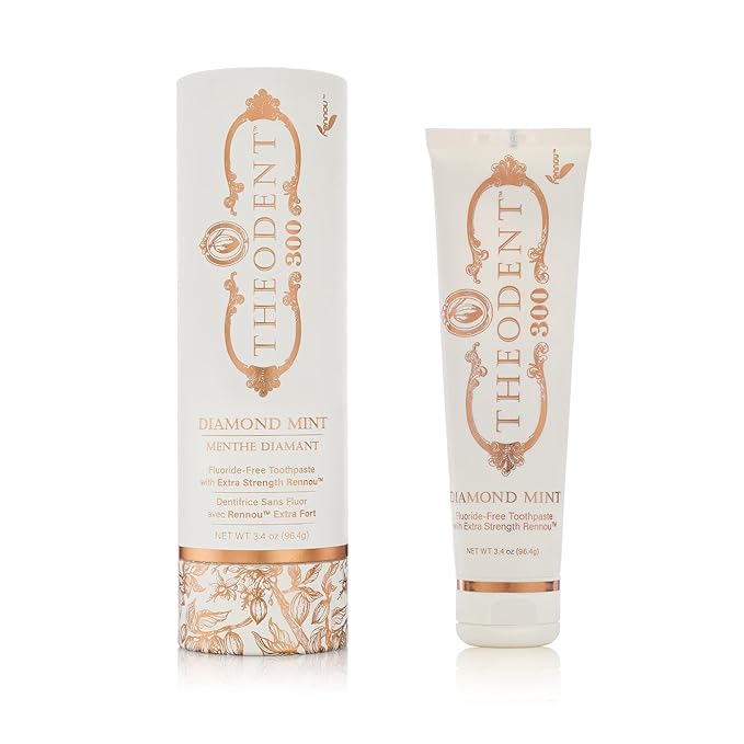Theodent 300 Fluoride-Free Natural Toothpaste Clinical Strength for Remineralization and Sensitivity Reduction Whitening Crystal Mint (3.4 Ounces 96.4 Grams)