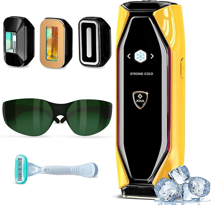 JOVS Laser Hair Removal 37°F Painless Hair Removal Device with Sapphire Ice-Cooling 3 in 1 Hair Removal &amp Skin Rejuvenation for Women and Men 8 Modes Skin Care for Whole Body Touch Screen