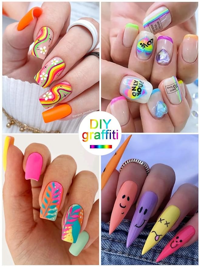 12 Color 3D Nail Art Pens Set Kalolary Nail Pens Nail Point Graffiti Dotting Pen Drawing Painting Liner Brush for DIY Nail Art Beauty Adorn Manicure Tools