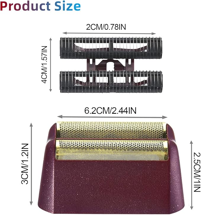 Professional 5 Star Series Finale Shaver Replacement Foil and Cutter Bar Assembly Compatible with wahl Foil Heads 7031-100/7043-100Fit for #8061 8164 Shaver (red 3 Pack)