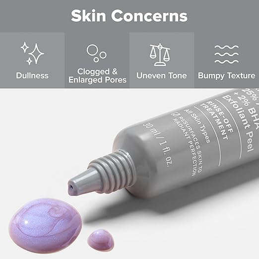 Paula's Choice Skin Perfecting 25% AHA + 2% BHA Face Exfoliant Peel Facial Exfoliant Peel Rinse Off Treatment All Skin Types Fragrance-Free 1 Oz