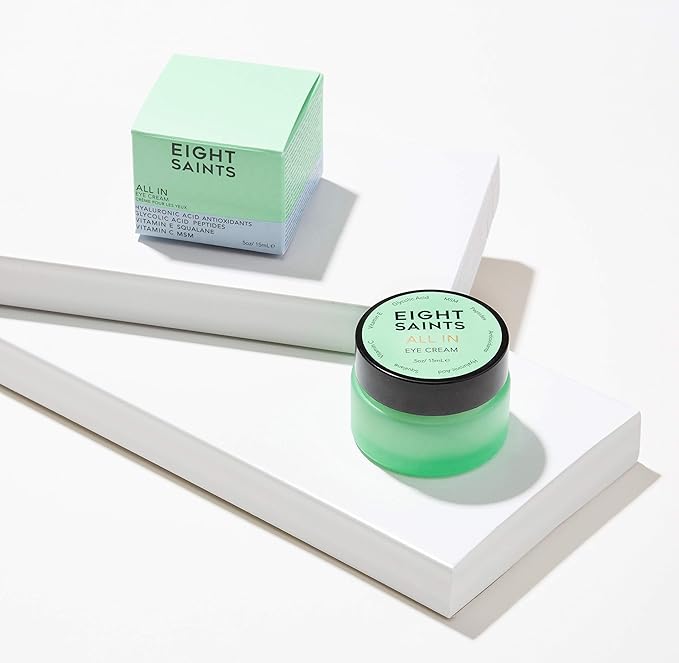 Eight Saints Skin Care All In Eye Cream Natural and Organic Anti Aging Under Eye Cream to Reduce Puffiness Wrinkles and Under Eye Bags Dark Circles Under Eye Treatment 0.5 Ounces