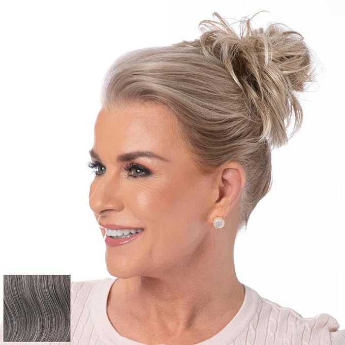 Toni Brattin Twist Classic - Hair Piece Accessory - Instant Volume &amp Styling for Women - Wrap Around Short or Long Ponytail - Quick and Easy to Use Wrap Up Bun - Heat-Friendly Fiber (Salt &amp Pe