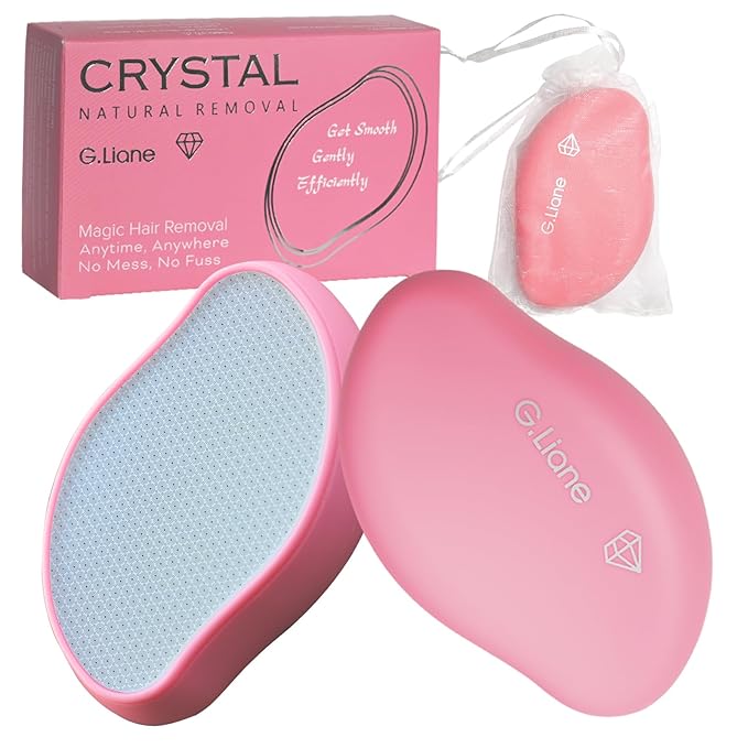 Premium Crystal Hair EraserPainless Exfoliation Hair Removal EpilatorNano Glass Hair Remover for WomenNatural Gentle and Efficient Shaver Trimmer on Leg Arm(Rose Pink)