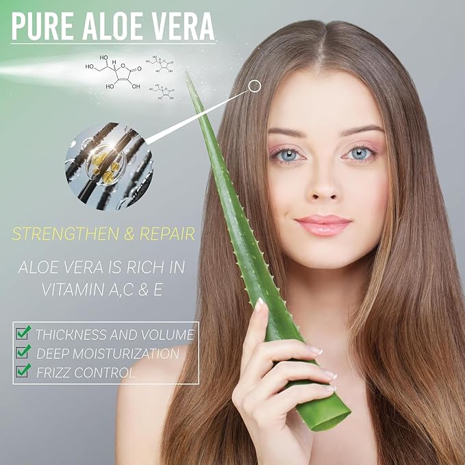 Green Leaf Naturals Amazing Aloe Vera Gel - Freshly Cut 100% Pure Aloe Premium Quality Vegan Unscented - Natural Sunburn Relief After Shave Skin Face &amp Hair Care (two 8oz bottles) 16oz