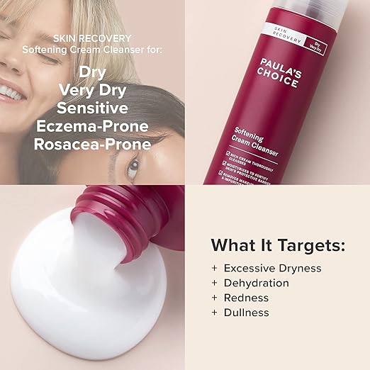 Paula's Choice SKIN RECOVERY Cream Face Cleanser Facial Cleanser with Coconut Chamomile Face Wash for Sensitive Redness &amp Rosacea Prone Skin Normal to Very Dry Facial Skin Soothes &amp Hydr