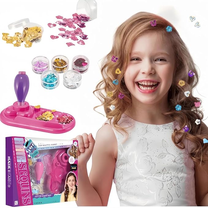 Hair Gem Stamper Kit Bling Hair Jewel Stamper for Girls Toy Hair Bedazzler with Undersunnie Hair Jewel Hair Bling Sequins Stamper Kit for Girls Age 6 + Hair Safe Reusable Hair Styling Tool