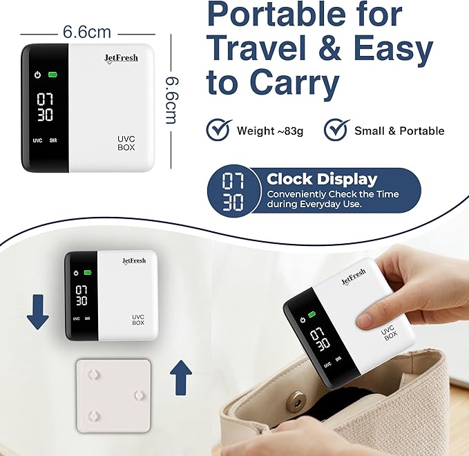 UV Toothbrush Sanitizer Holder &amp Cleaner with LED Clock Display &amp Hot Air Drying ? Wall-Mounted UV Tooth Brush Holder for Bathroom Decor Travel Use Rechargeable Portable Design Fits All Bru